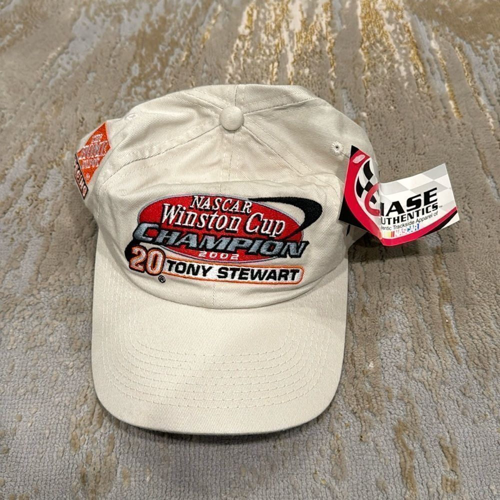 NASCAR 2002 Winston Cup Champion Tony Stewart Cap Hat by Chase EMBROIDERED Khaki